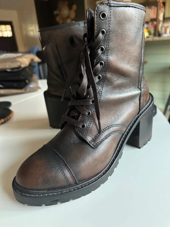 Thursday Boot Company Rebel Lace-Up Heeled Boot - Black Coffee - Picture 3 of 8